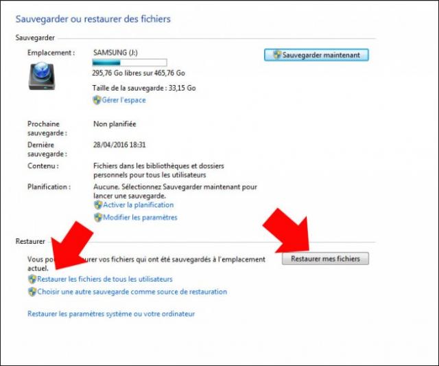 Restaurar archivos desde la copia de seguridad de Windows 7 3