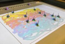 An expert from the Georgia Institute has successfully experimented with toy robot painting. Photo: NewScientist