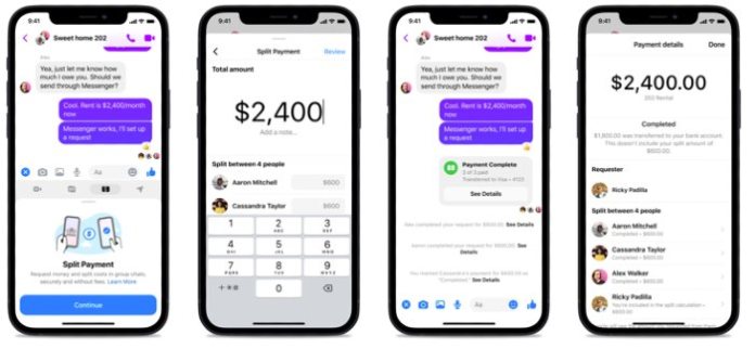 Facebook Messenger te permite dividir pagos entre amigos