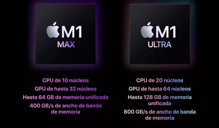Nuevos chips M1 Max y M1 Ultra