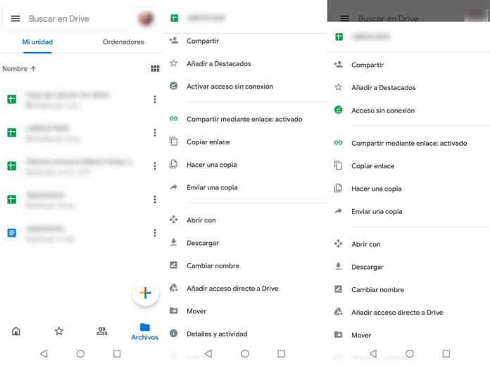 Acceso sin conexión en Google Drive