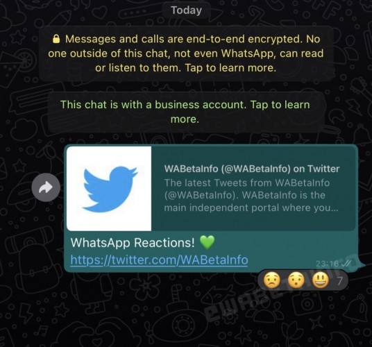 WhatsApp trabaja en las notificaciones de reacción de mensajes para su aplicación de Android