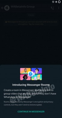 Integración de Messenger Rooms en WhatsApp