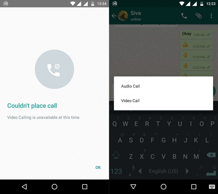 WhatsApp prueba funcion de videollamadas