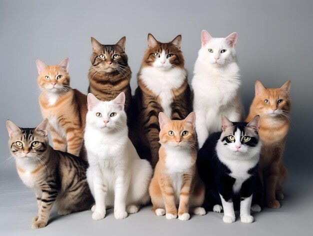 grupo de gatos
